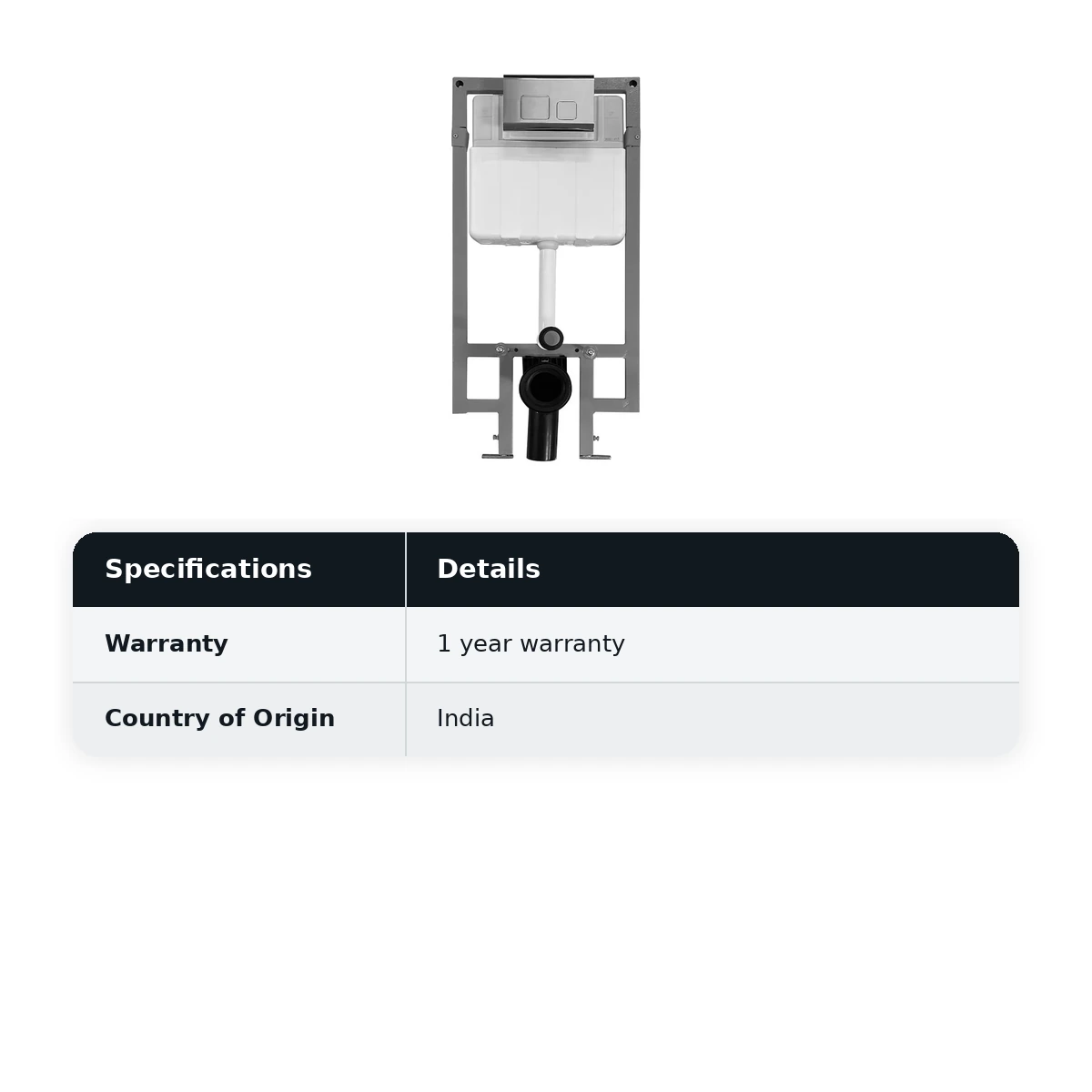 Hindware Concealo Neo(Pneumatic Concealed Cistern Full Frame & Drain Set - QF), Cat. No. : 525063 - image 2