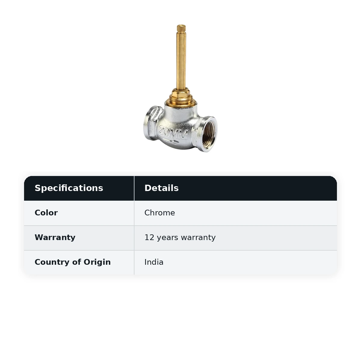 Hindware Regular Body Of Concealed Stop Cock Suitable For 20 mm Pipe Line With Protection Cap (W/O Exposed Parts), Cat. No.: F850095, Chrome