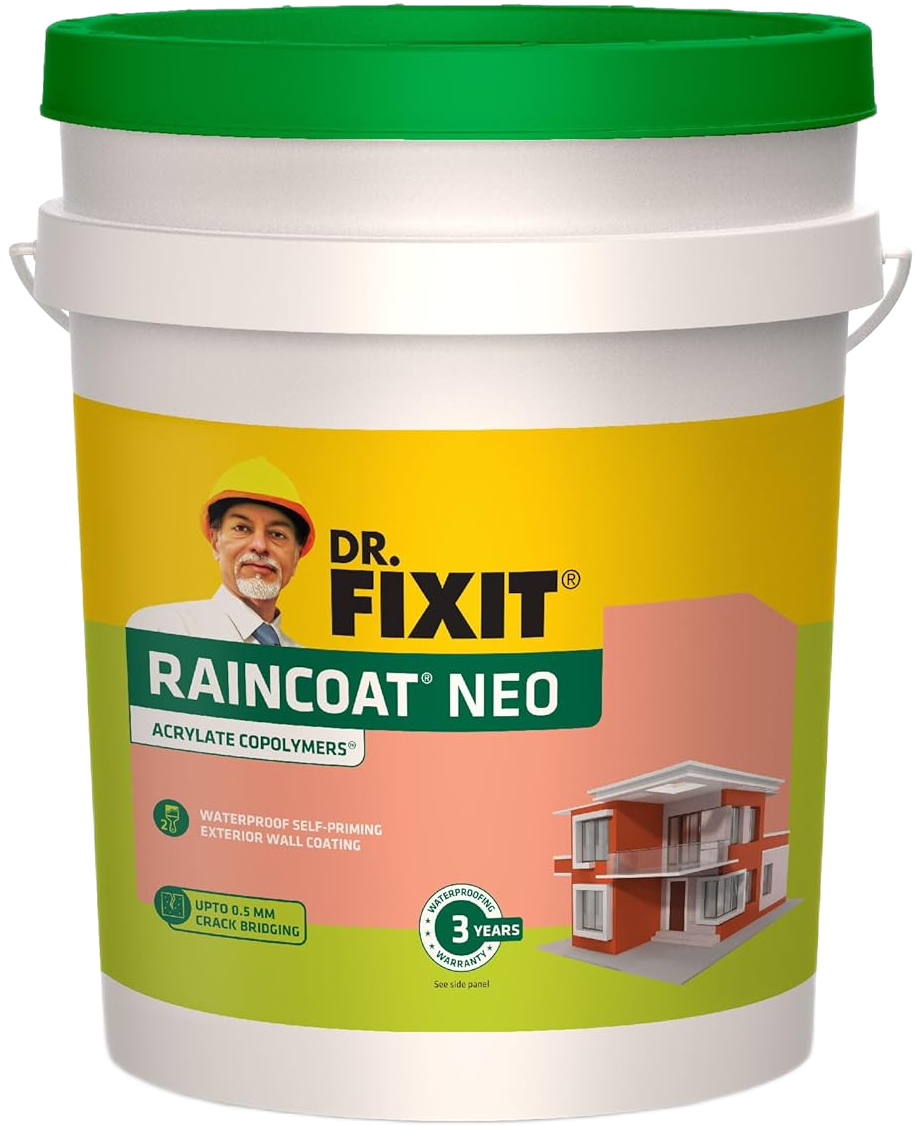 Dr. Fixit (651) Raincoat Neo White Base External Wall Waterproofing, 1L