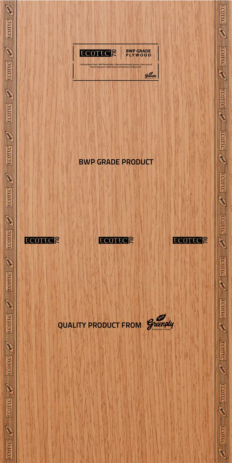 GreenPly EcoTec 710 BWP Plywood Thickness : 6mm Size : 7x4 Feet 10 Year Warranty