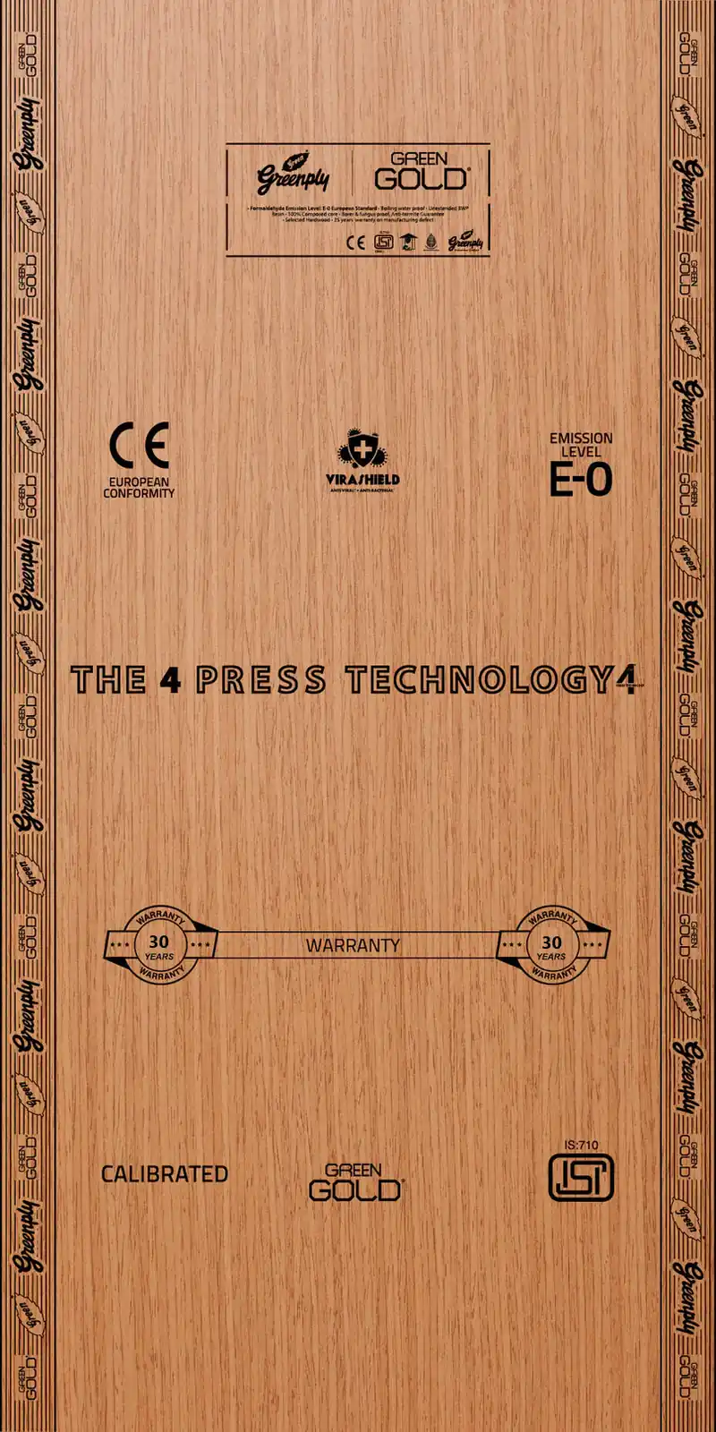 GreenPly Green Gold Plywood Thickness : 6mm Size : 8x4 Feet 30 Year Warranty