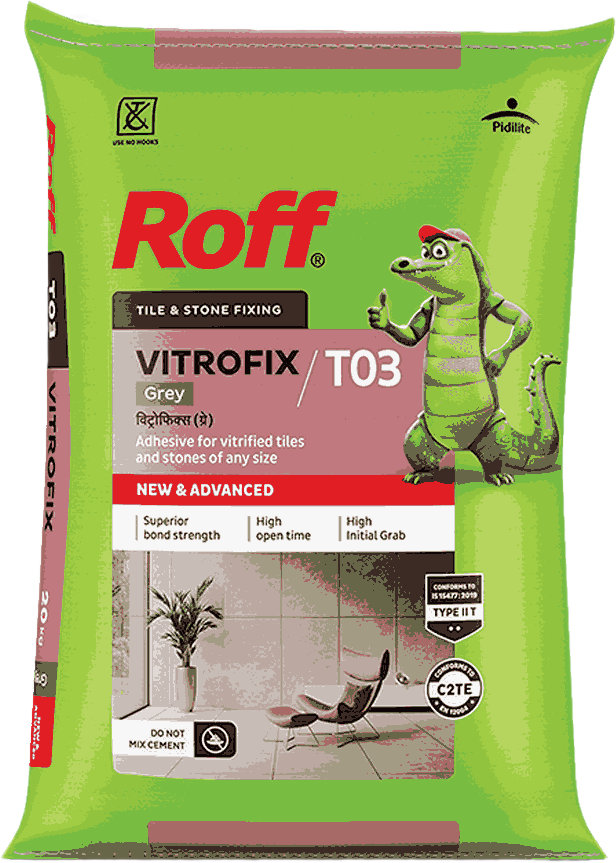 Roff (T03) Vitrofix Adhesive, Grey, 20Kg Bag - image 2