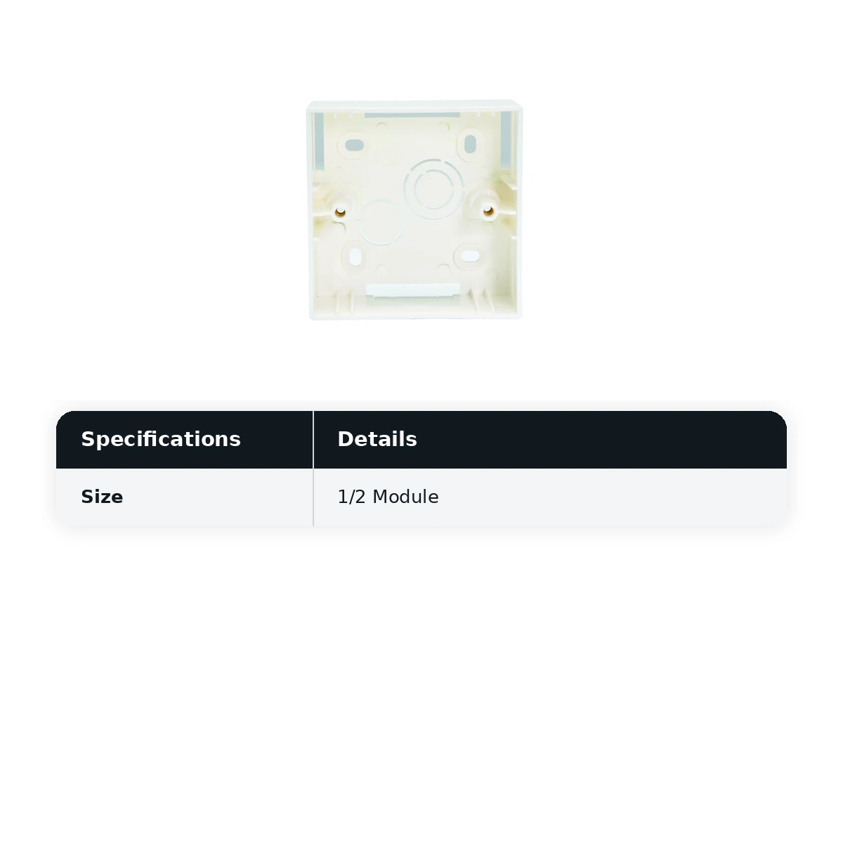 IndoAsian Shynora Plastic White Surface Box- 1/2M 800182