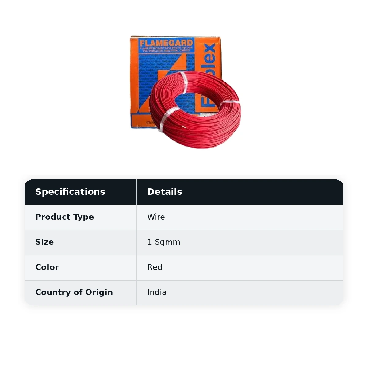 Finolex Frameguard FR-LSH Wire 90 Meters 1 Sqmm Red colour coil - image 2