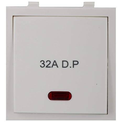 ANCHOR Roma White, 32A, D.P 1 Way Switch With Neon (Heavy Duty Double Pole Main Switch) 21984