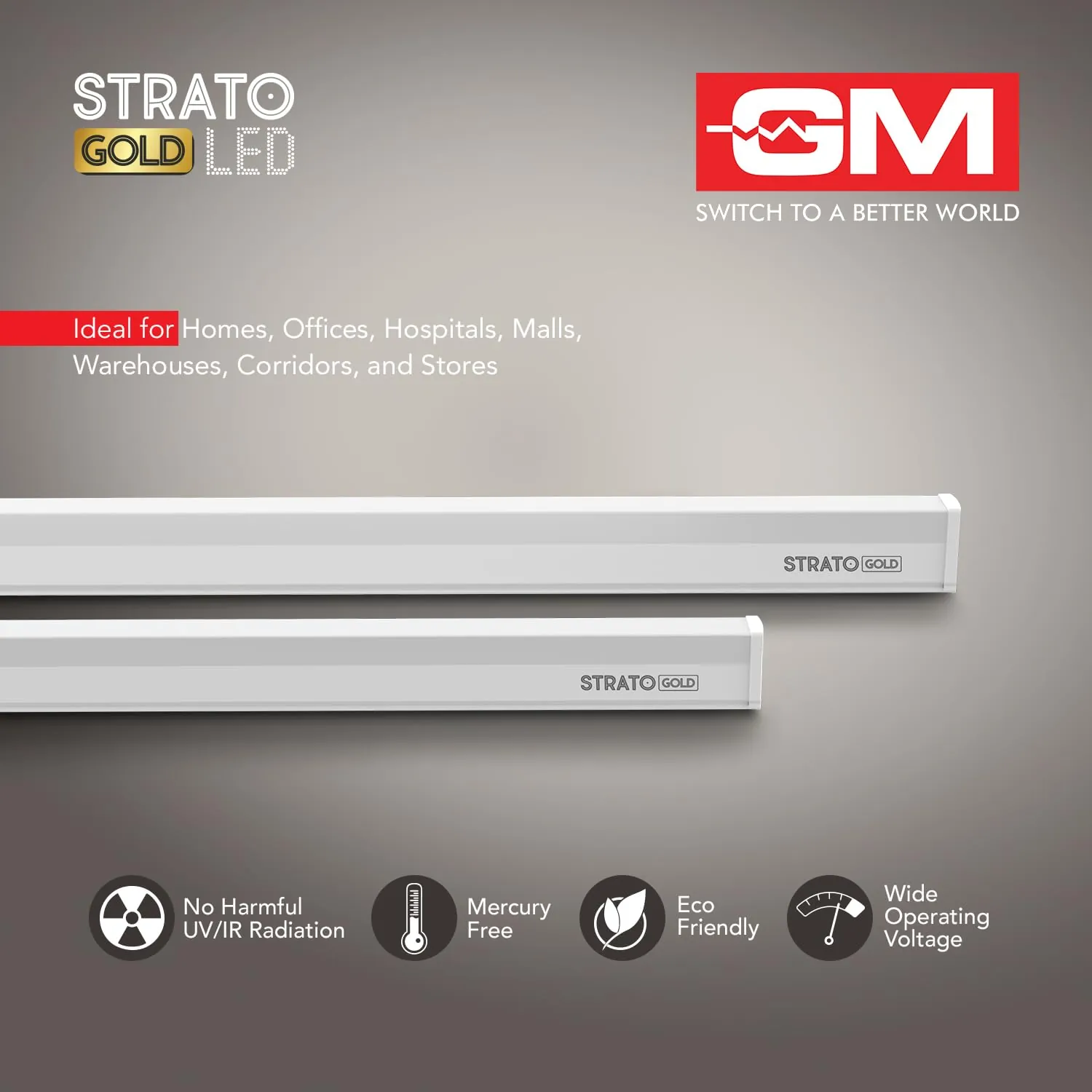 GM Strato Gold LED Batten 8W 3K - image 2