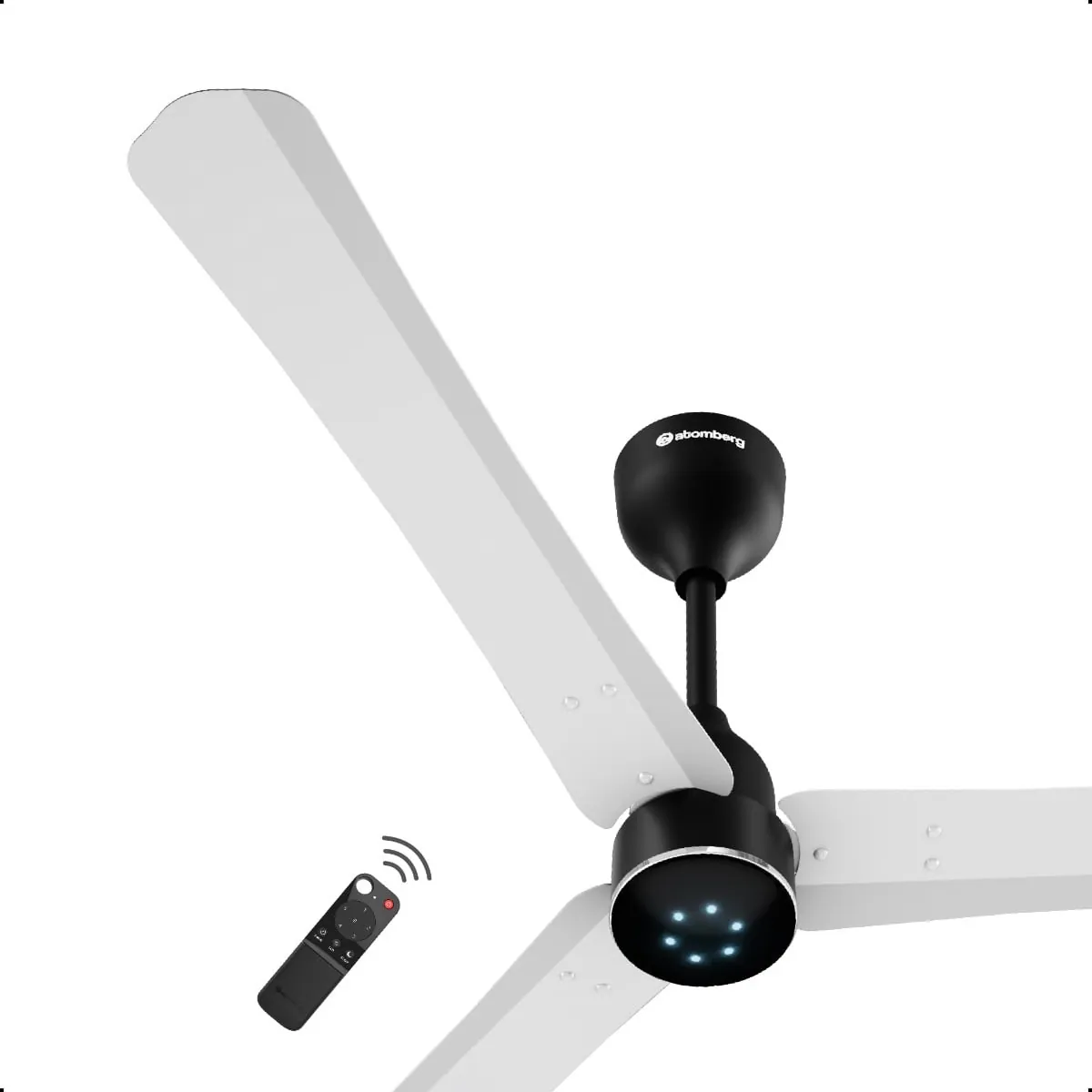 Atomberg Ceiling Sleek Fan Renesa Halo smart Fan with Remote 1200mm colour: Gloss white & Black 