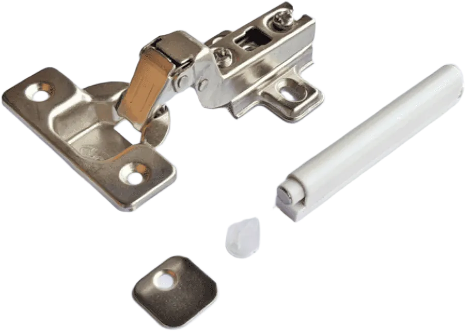 Ebco Hardware, Push Open hinge (with magnetic push open fitting) - 35mm dia, Regular close 0 Crank (Full Overlay), HPO1-POM