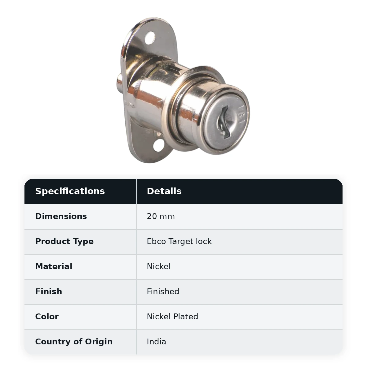 Ebco Push lock, E-MPT1-22 - image 2