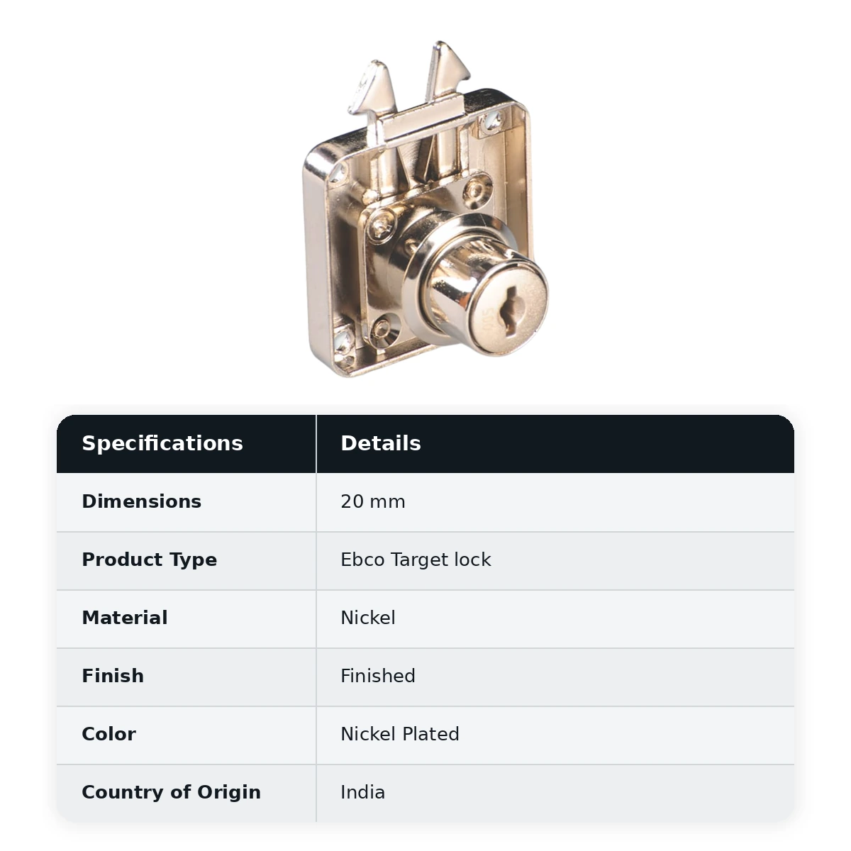 Ebco Mortise Lock for Cabinet Sliding door, E-SML1-22
