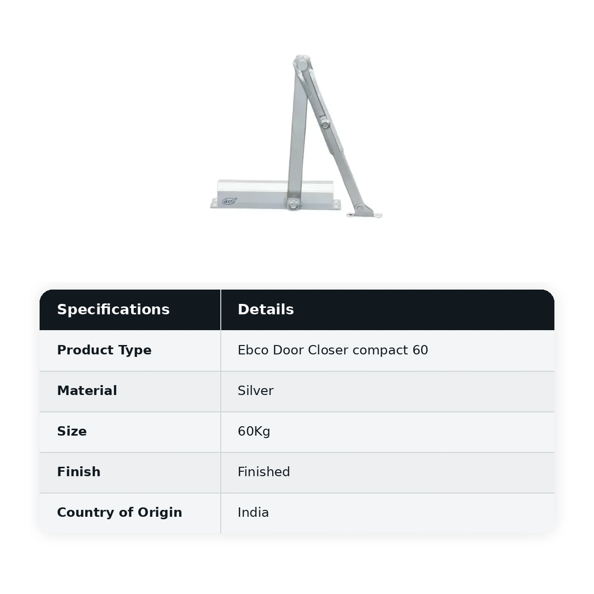 Ebco Door Closer compact 60, DCC60-SL - image 2