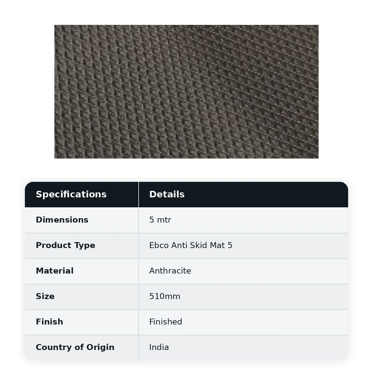 Ebco Anti Skid Mat 5 - Anthracite (Cross), ASM5-ATC - image 2