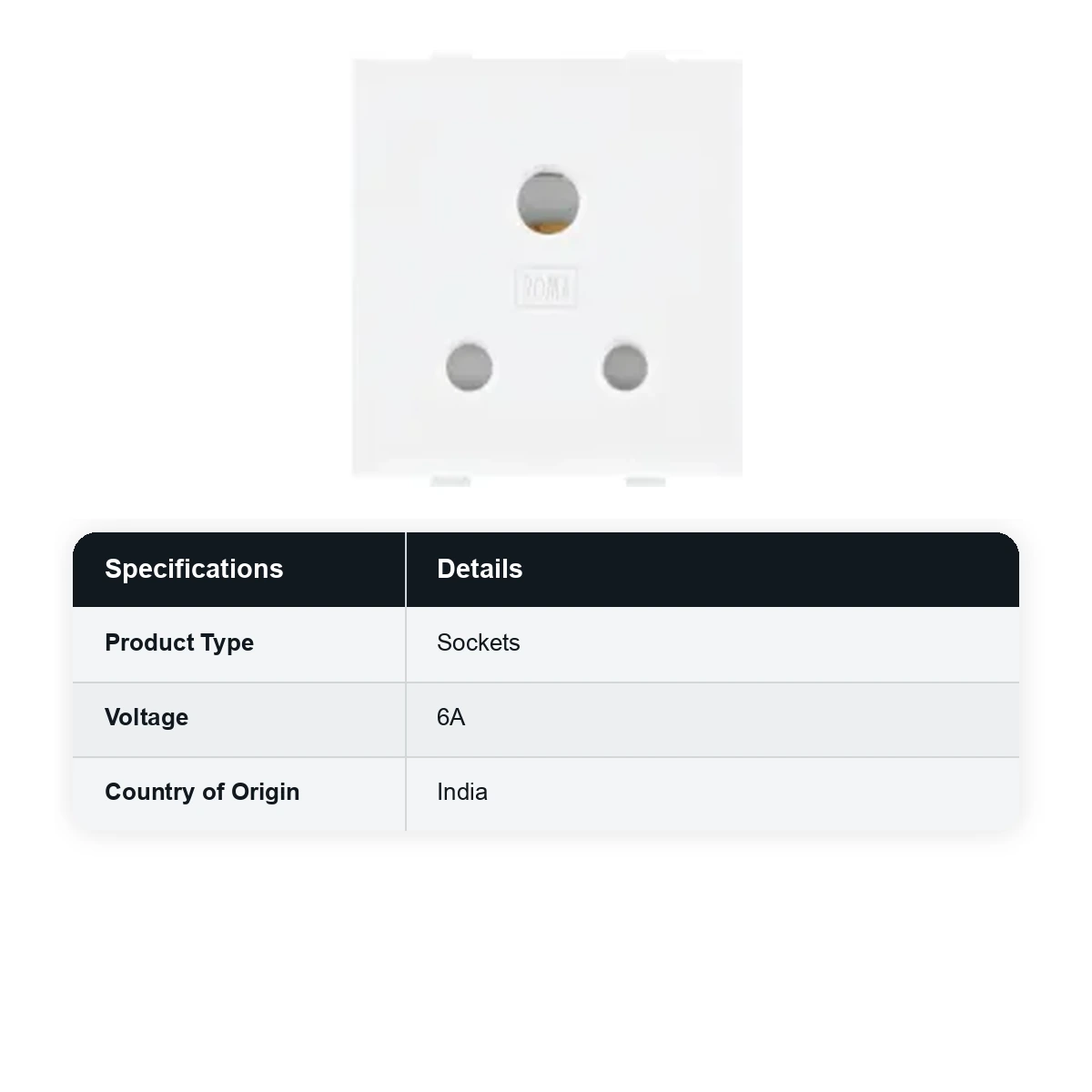 ANCHOR Roma White, 6A, 3 Pin Socket with ISI 21102 - image 3