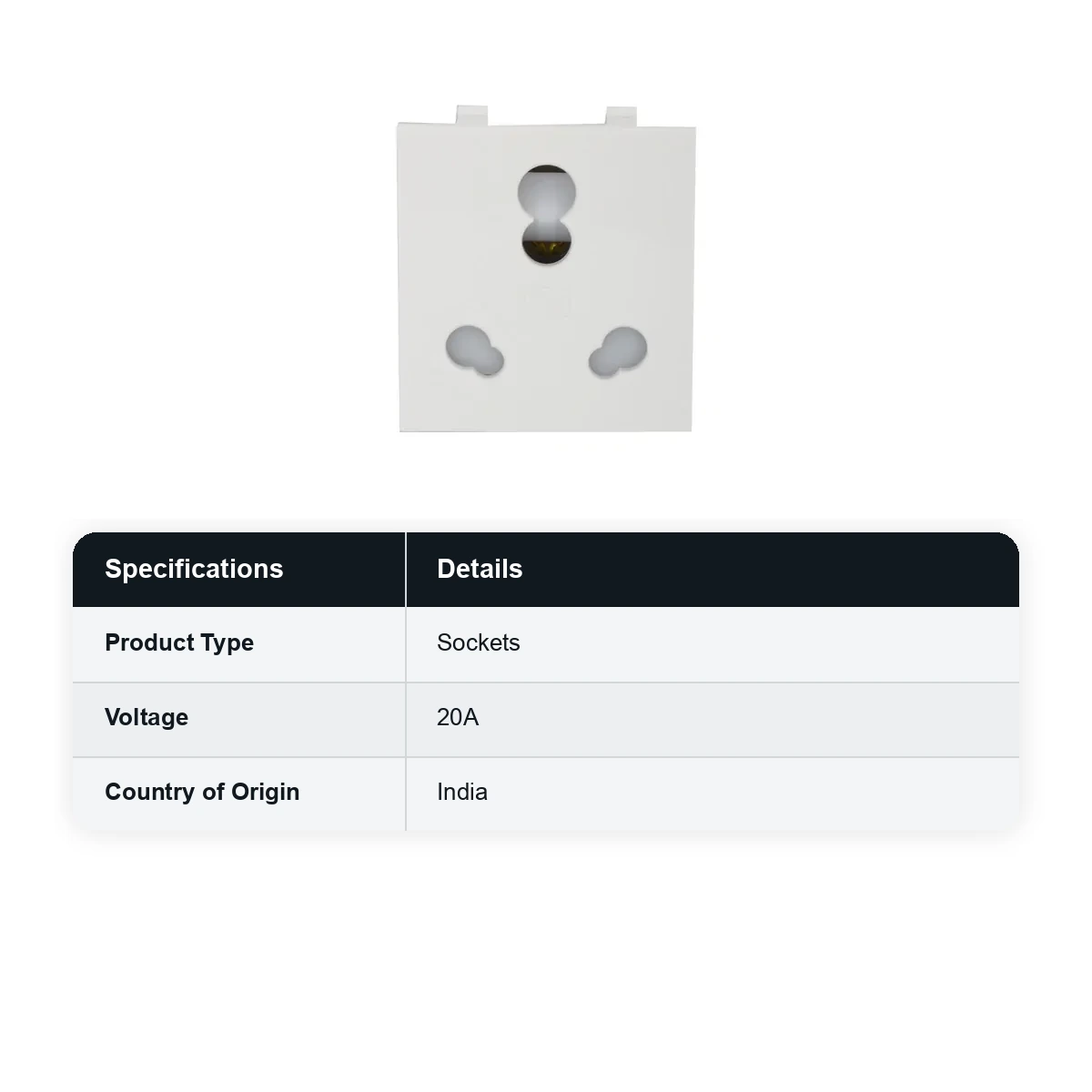 ANCHOR Roma White, 10A/20A, Twin Socket(Heavy Duty) 30828