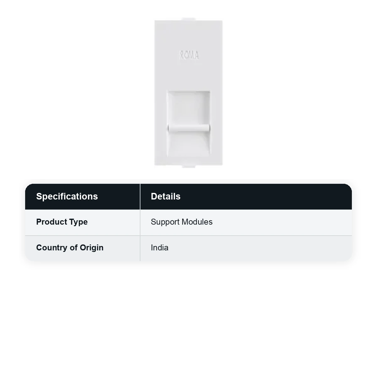 ANCHOR Roma White, RJ 45, Computer Socket Cat 6 35763