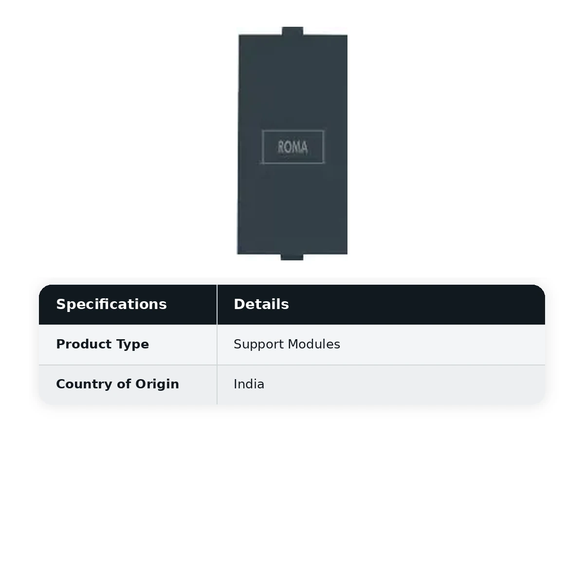 ANCHOR Roma Black, Blank Plate Single 21598MB