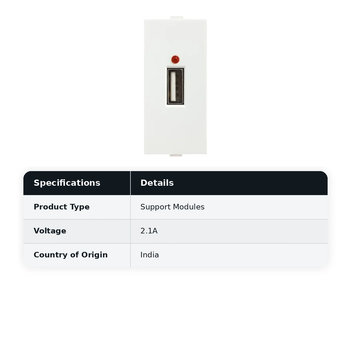 ANCHOR Roma USB charger - 2.1A, 1M, 1Port (White) 20462