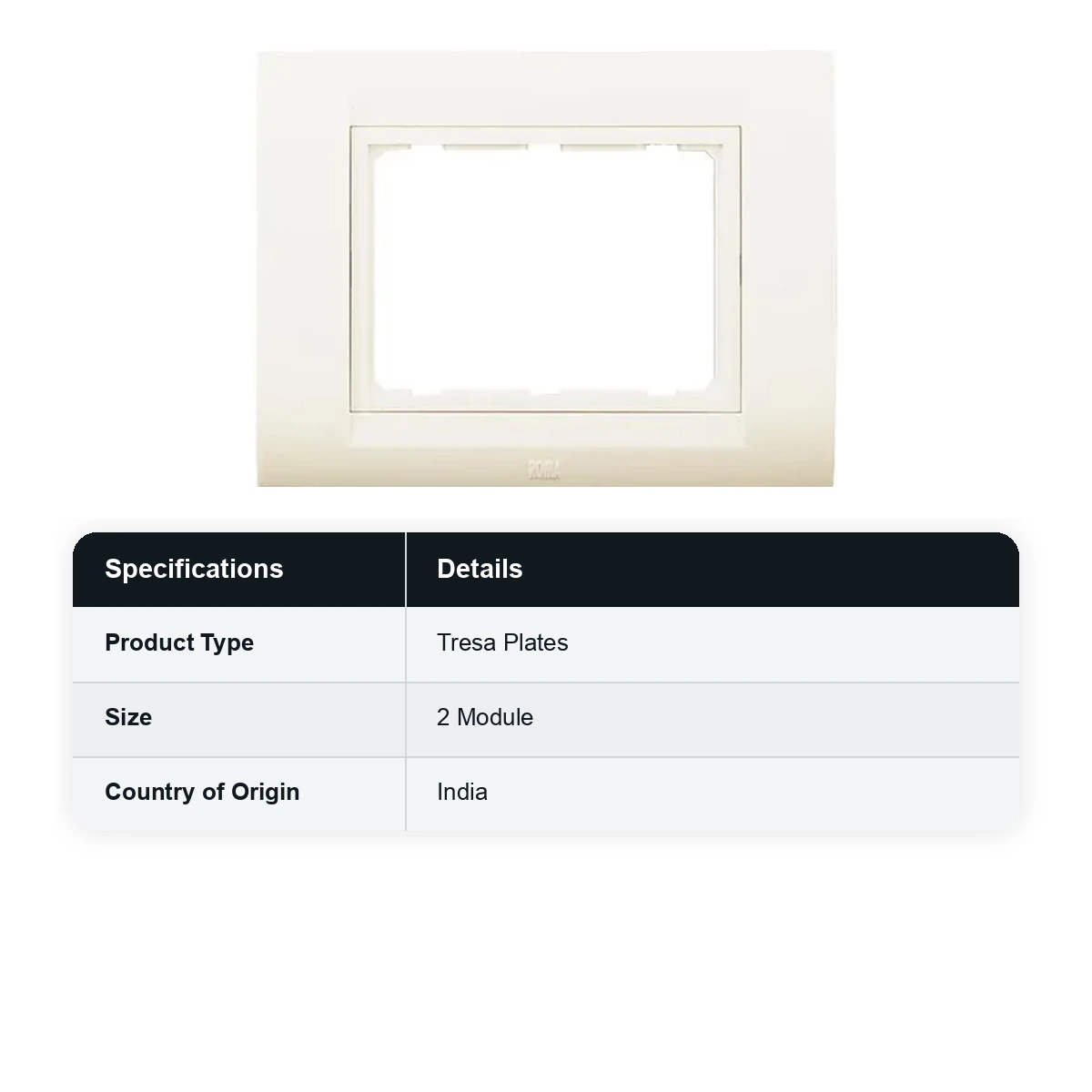 ANCHOR Roma 2 Module Tresa Plate with Frame (White) 30227WH - image 3