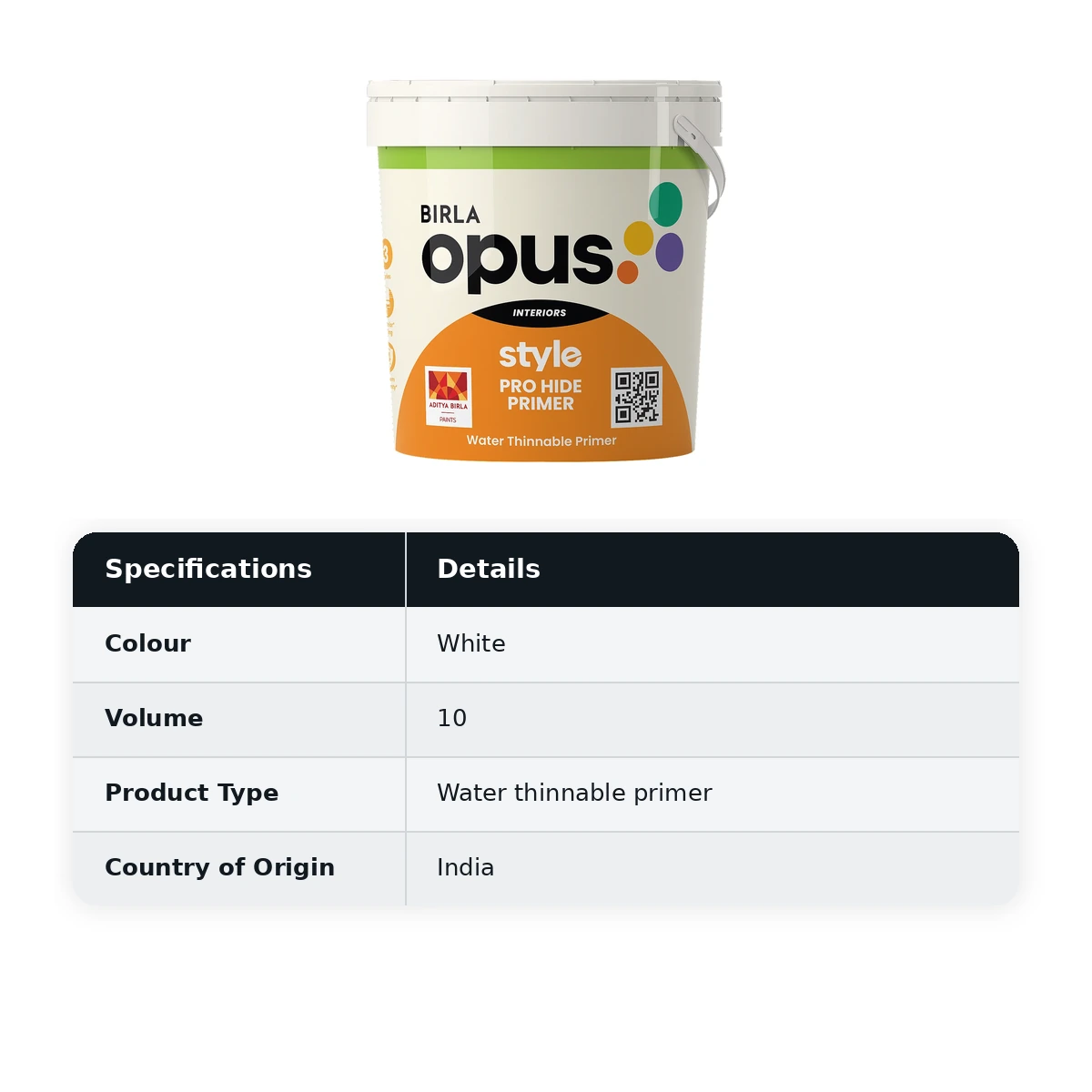 Birla Opus interior Economy Style Pro Hide Primer White (9900) 10 Liters - image 4