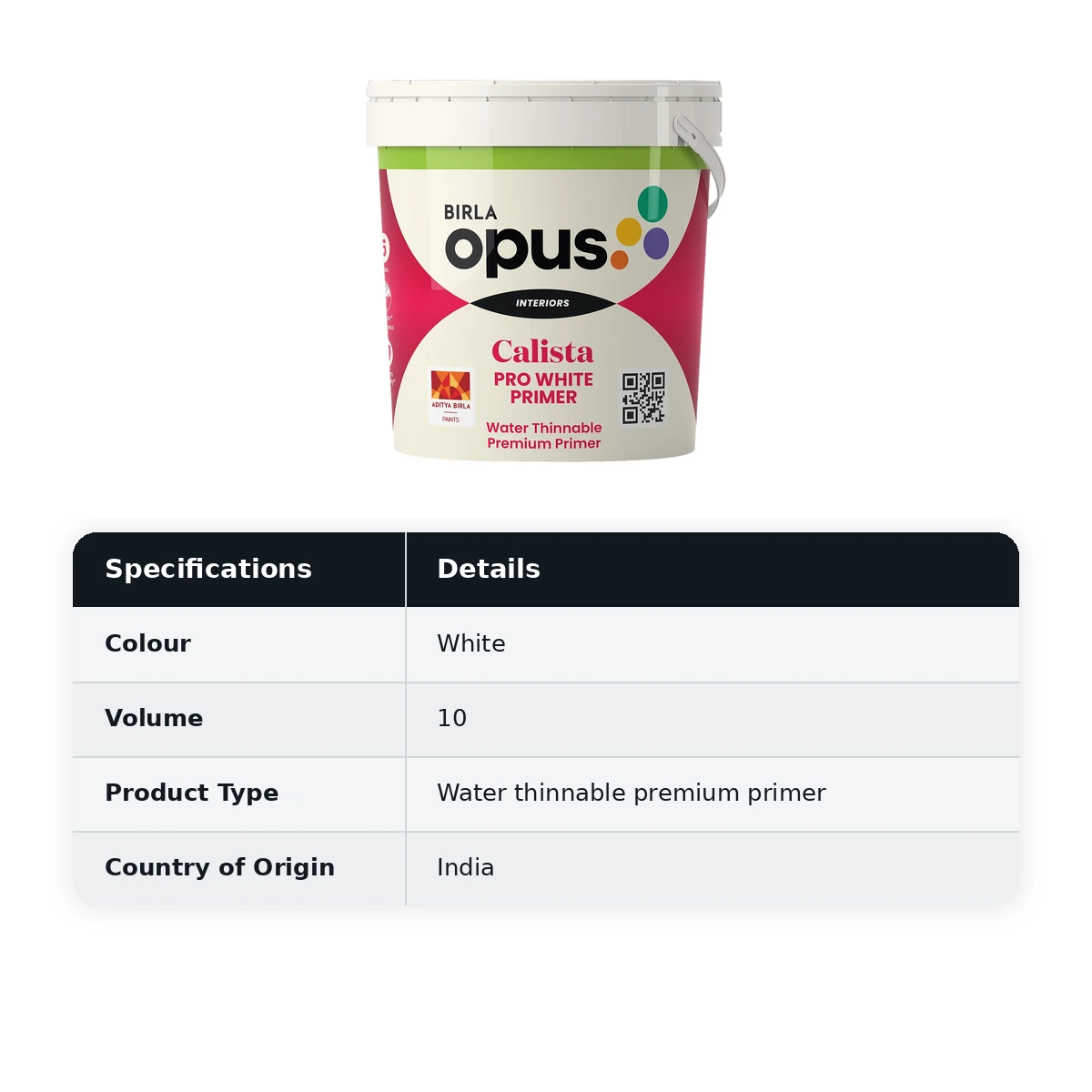 Birla Opus Interior Premium Calista Pro White Primer White (9900) 10L - image 4