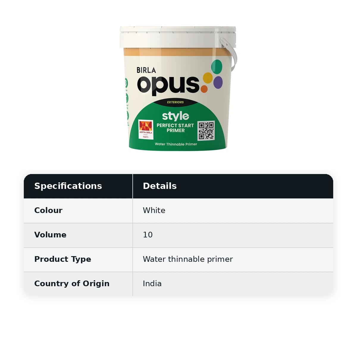 Birla Opus Exterior Economy Style Perfect Start Primer White (9900) 10L - image 4