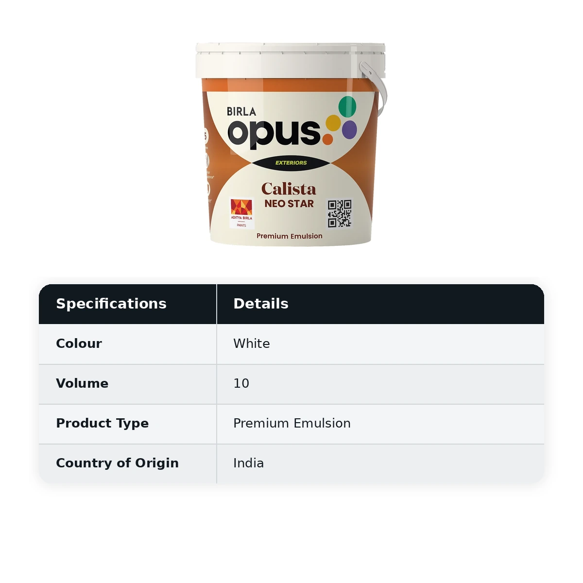 Birla Opus Exterior Premium Calista Neo Star White (9900) 10L