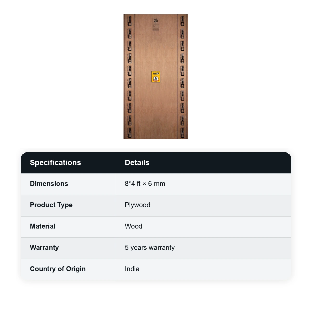 Century Sainik MR Plywood Thickness: 6mm Size: 8x4 Feet 5 Years warranty