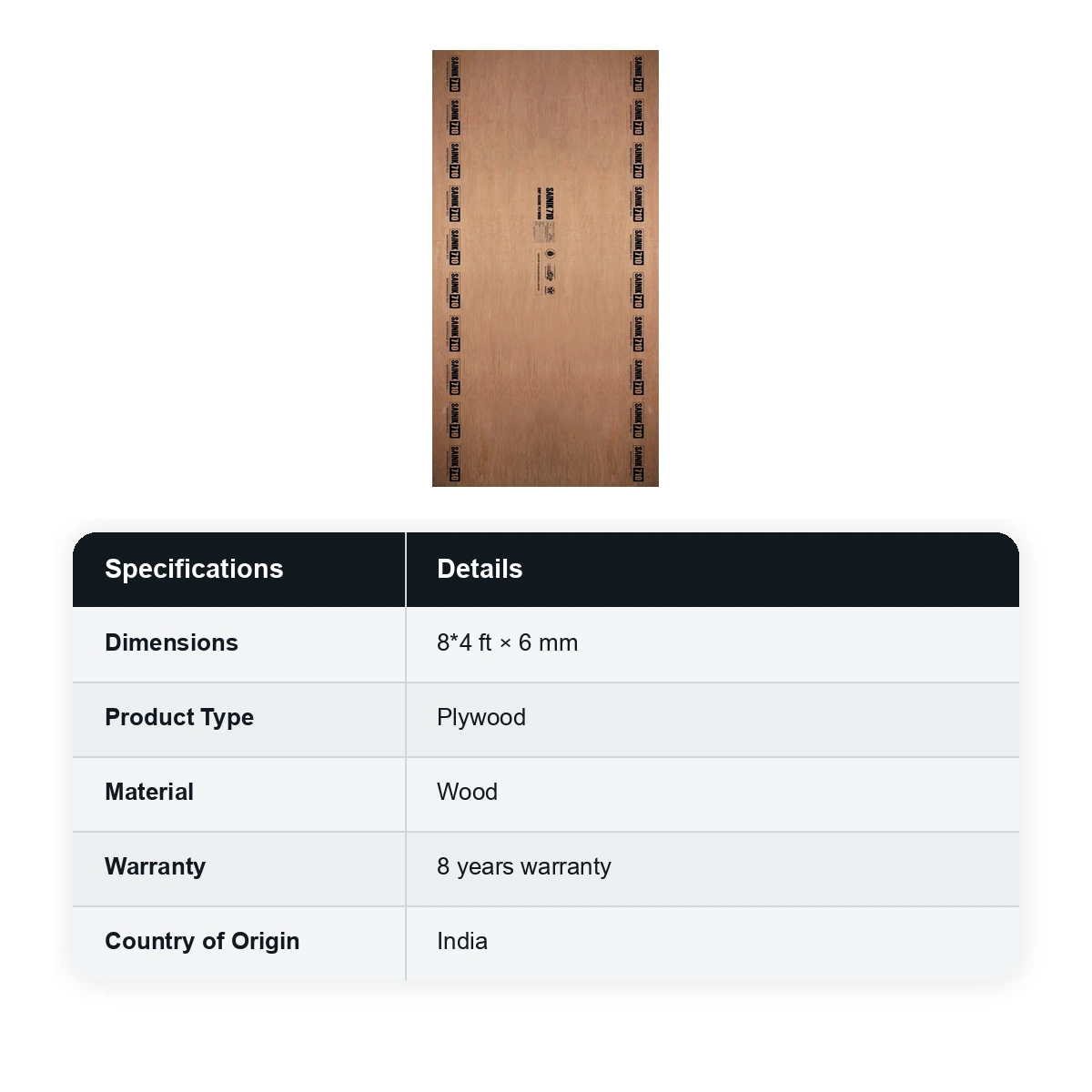 Century Sainik 710 BWP Plywood Thickness: 6mm Size: 8x4 8 Years warranty