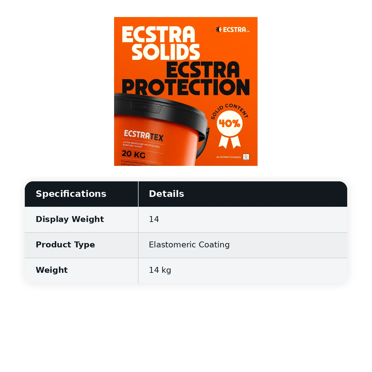 Ecstra ROOFCOAT Exposure Grade Elastomeric Waterproof Coating 14 kg