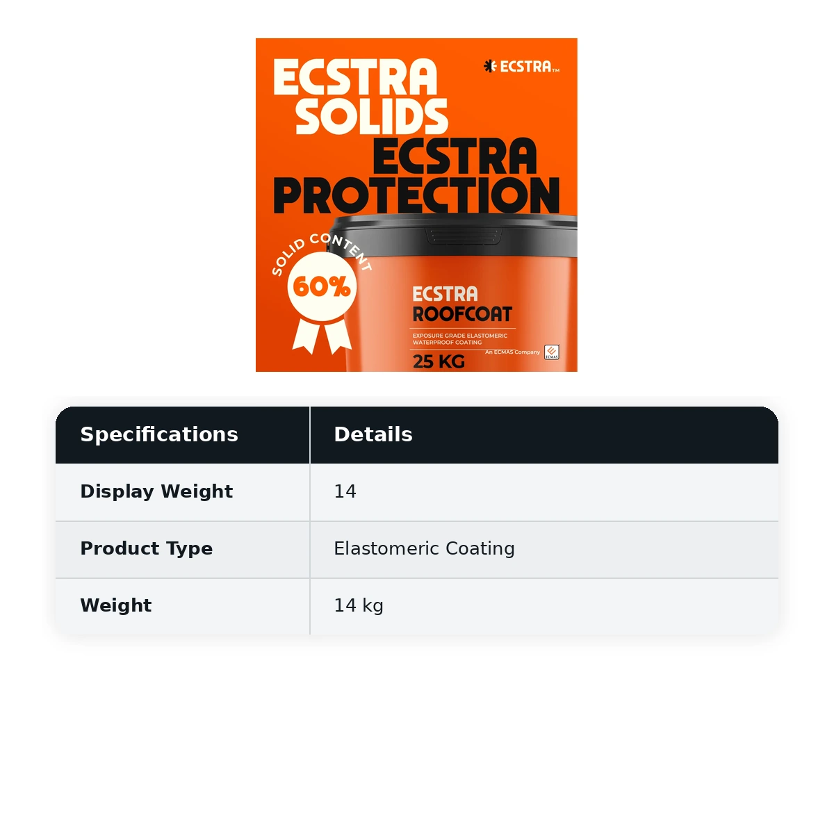 Ecstra RAINBLOK Elastomeric Exterior Protective Waterproof Basecoat 14 kg