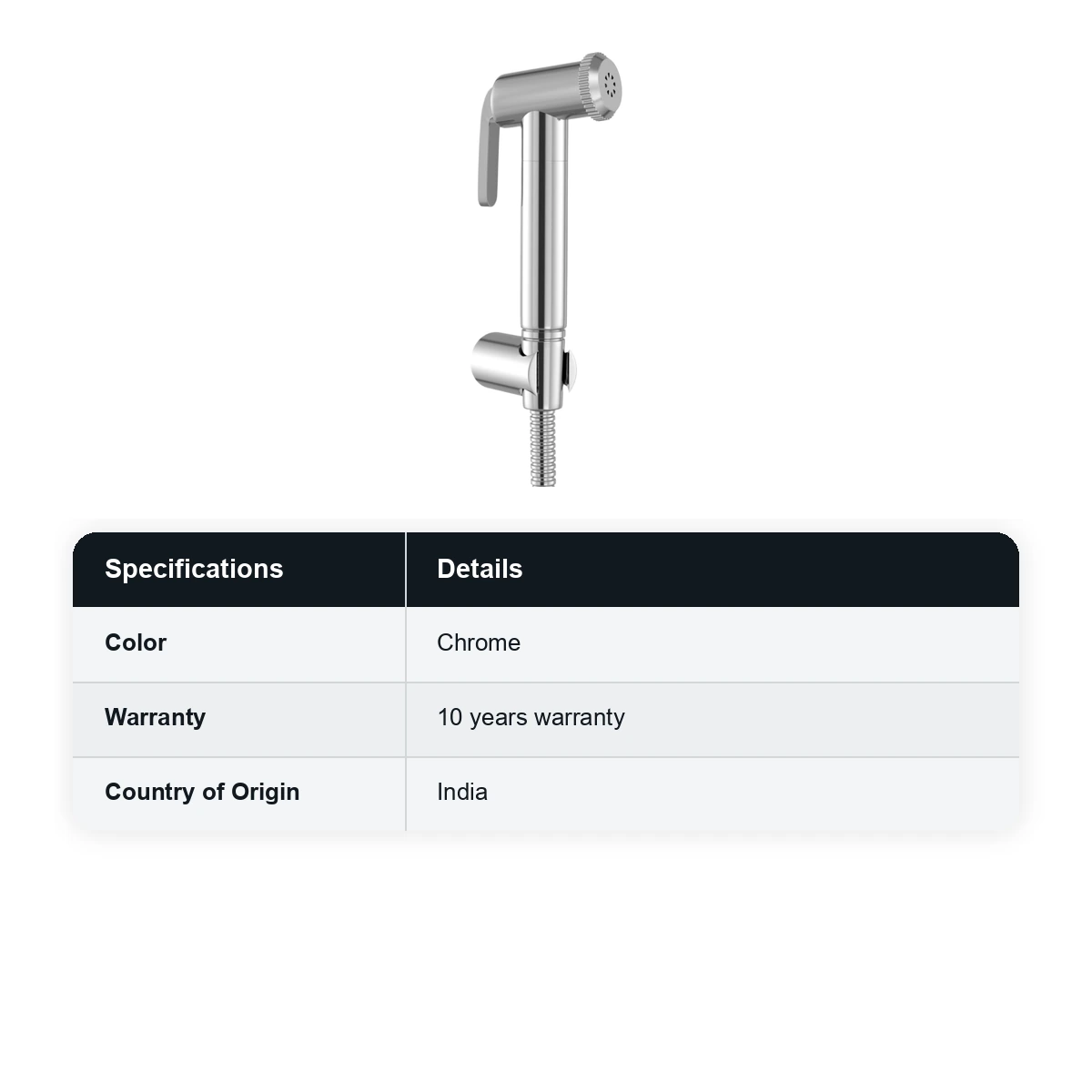 Jaquar - Hand Shower (Health Faucet) - Chrome - Allied - Chrome - ALD-CHR-573