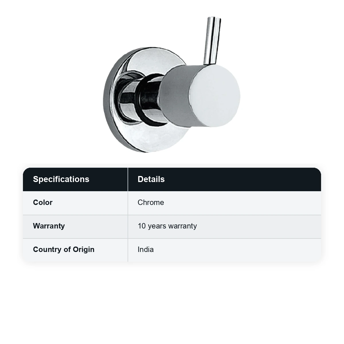 Jaquar - Exposed Part Kit of Concealed Stop Cock & Flush Cock - Florentine - Chrome - FLR-CHR-5083NK