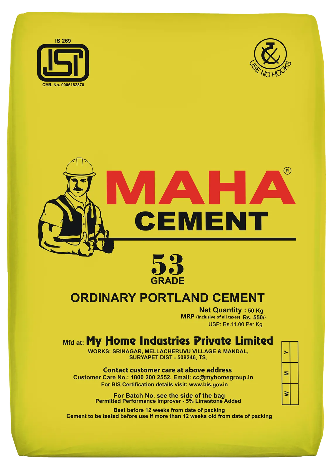 (50 Bags MOQ) ACC Concrete+ Cement 50Kg Bag (50 Bags Multiple) 