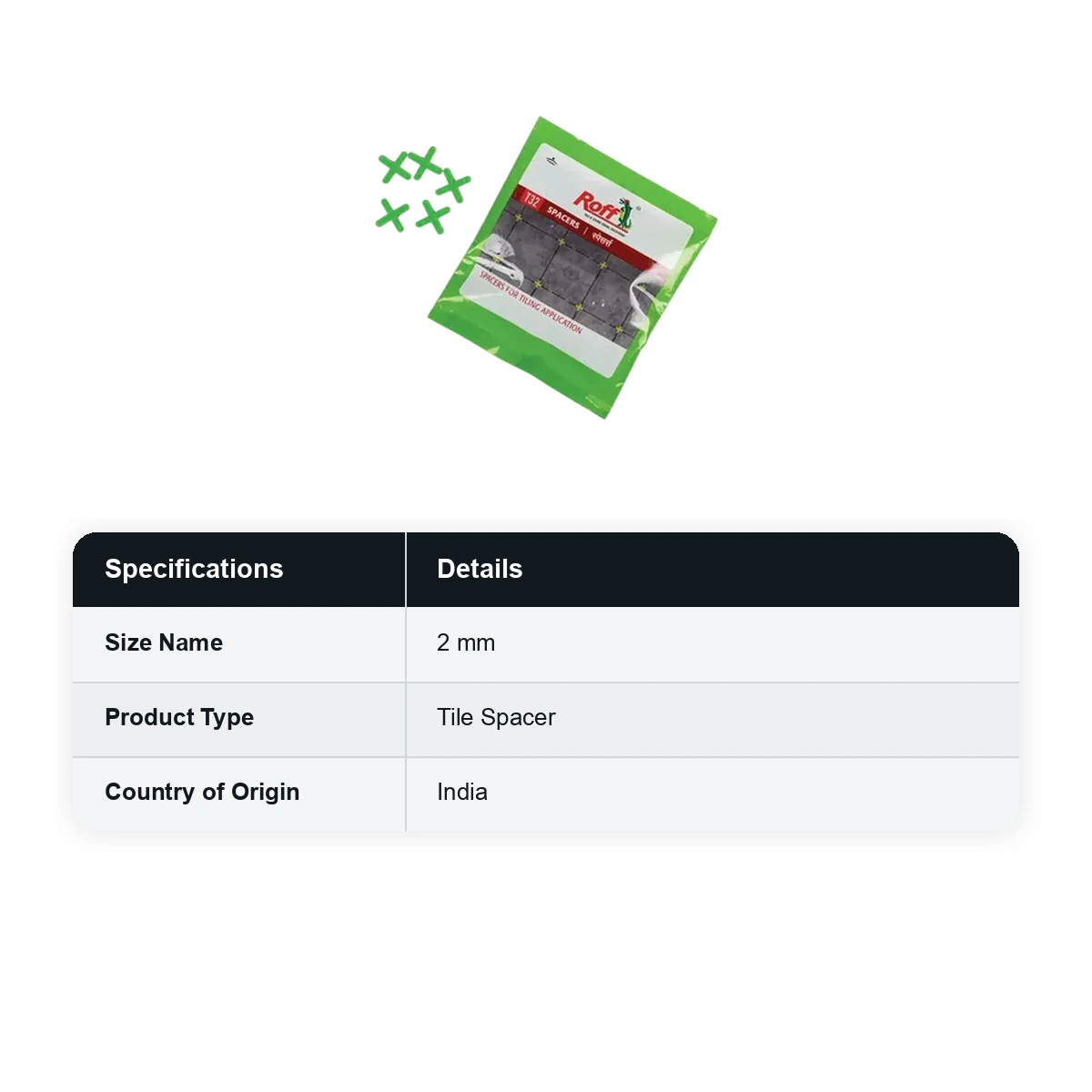 Roff Spacers, 2 mm, 1 Pouch