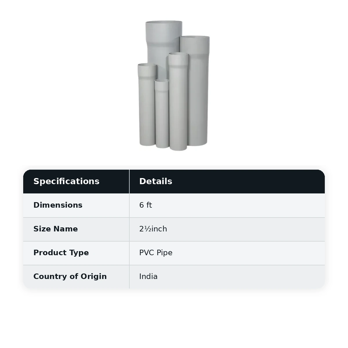 Supreme PVC Agriculture Pipe, 4 kg, 16ft, 2½inch (75 mm)