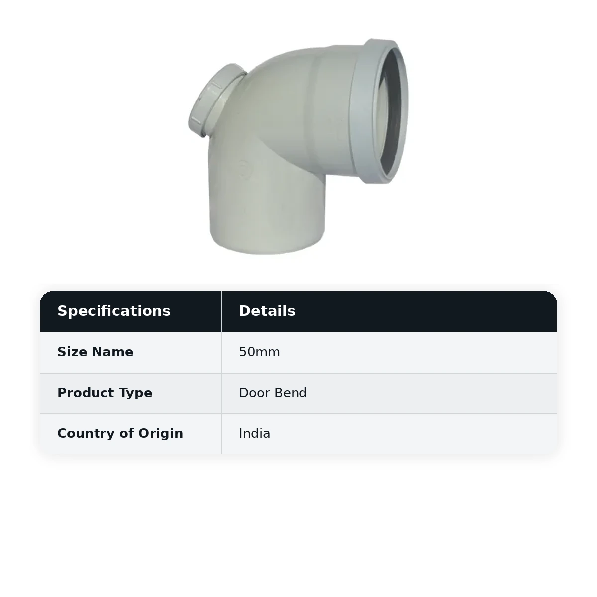 Supreme PVC S.W.R Door Bend, 50mm, Ring Type - image 2