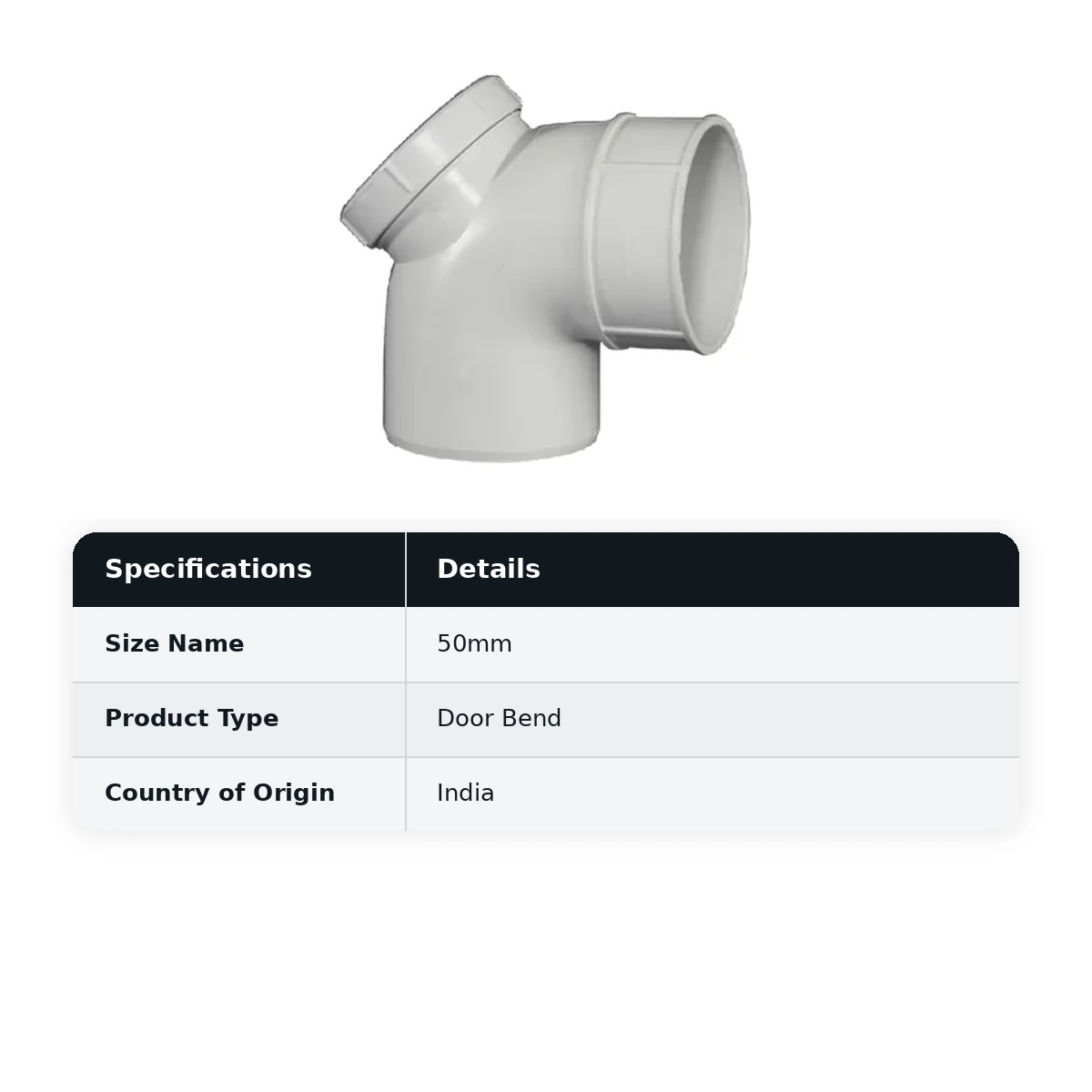 Supreme PVC S.W.R Door Bend, 50mm, Pasting Type - image 2