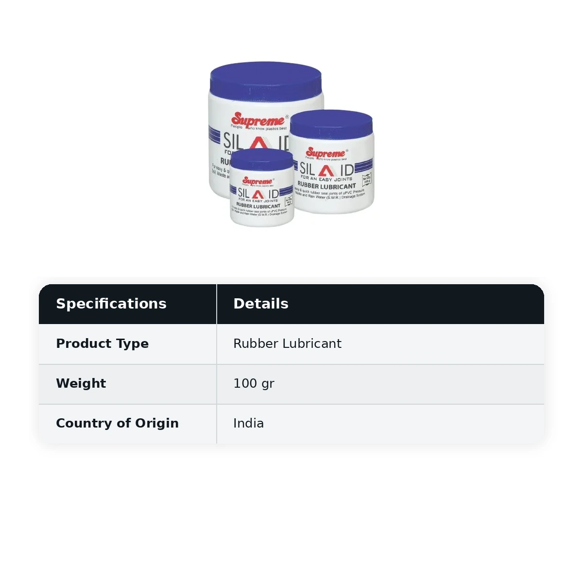 Supreme PVC S.W.R Rubber Lubricant, 100gm - image 2
