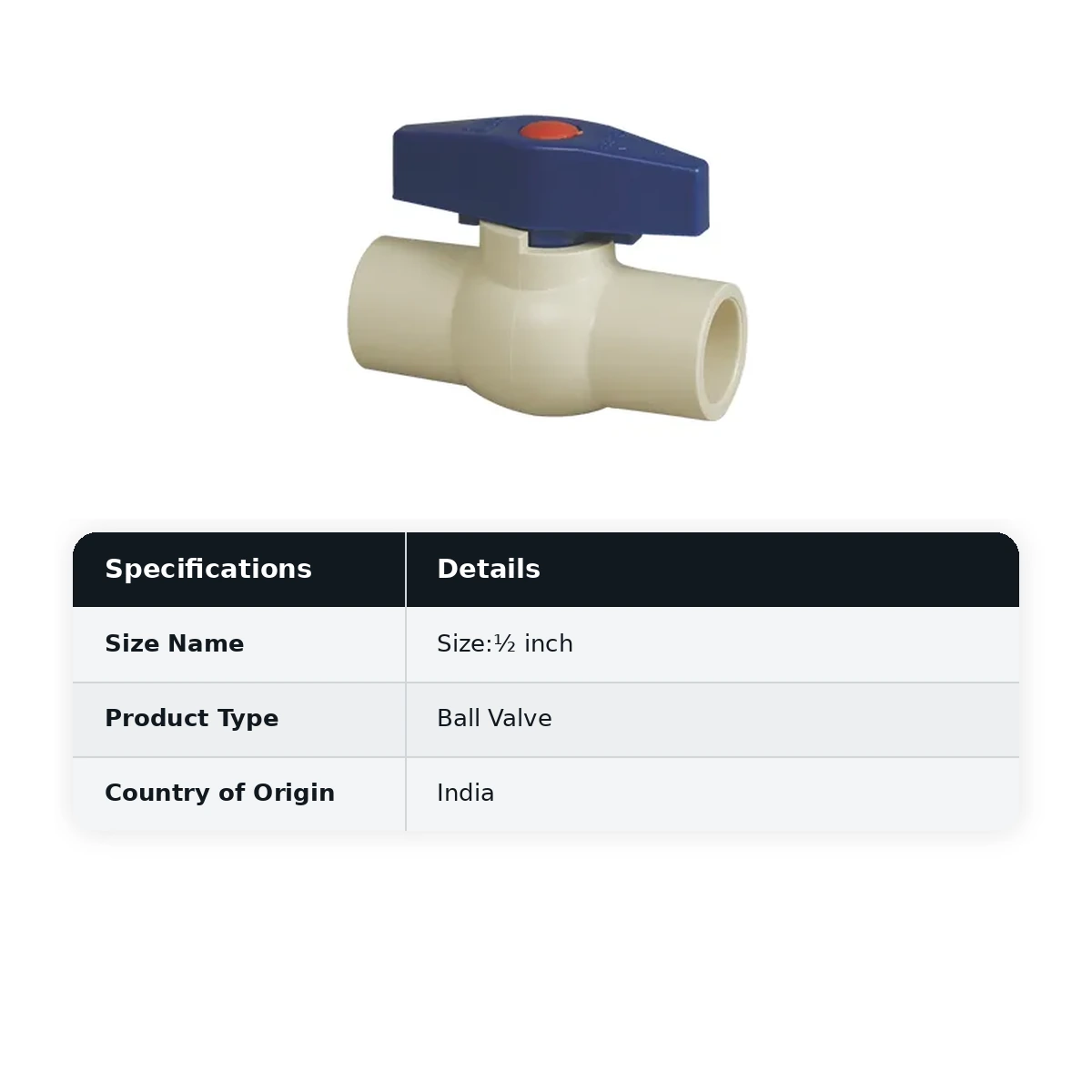 Supreme Lifeline CPVC Ball Valve, ½ inch - image 2