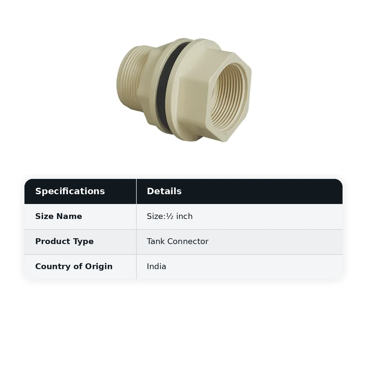 Supreme Lifeline CPVC Tank Connector, ½ inch - image 2