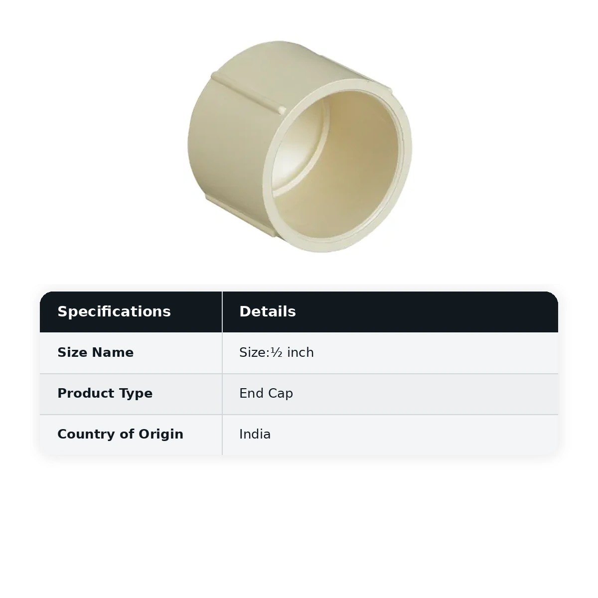 Supreme Lifeline CPVC End Cap, ½ inch