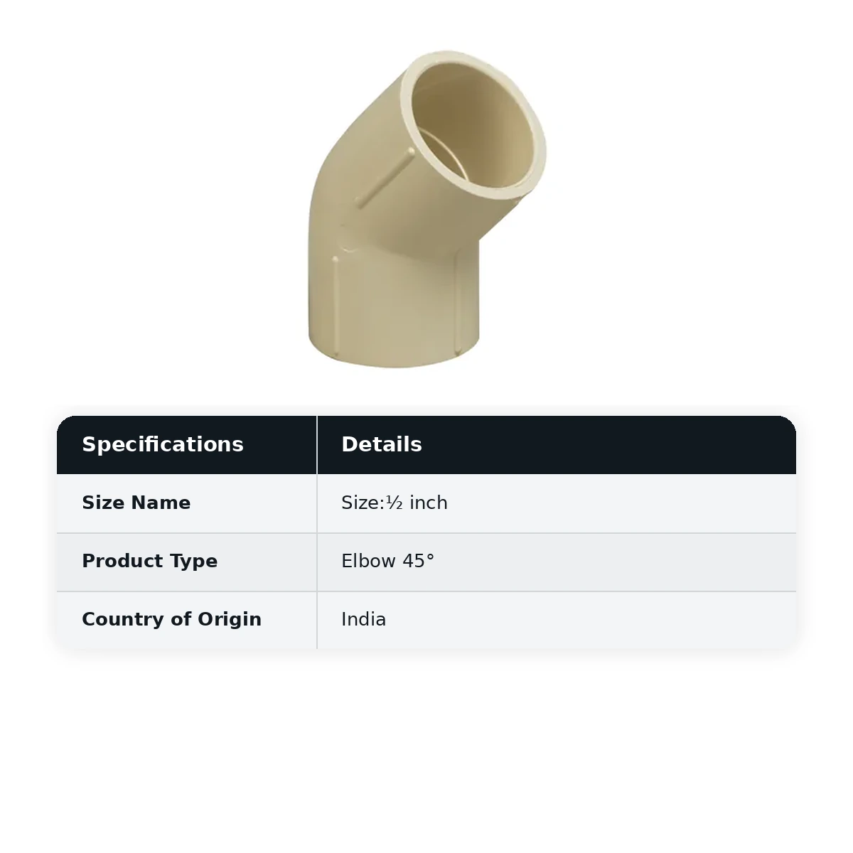 Supreme Lifeline CPVC Elbow 45°, ½ inch