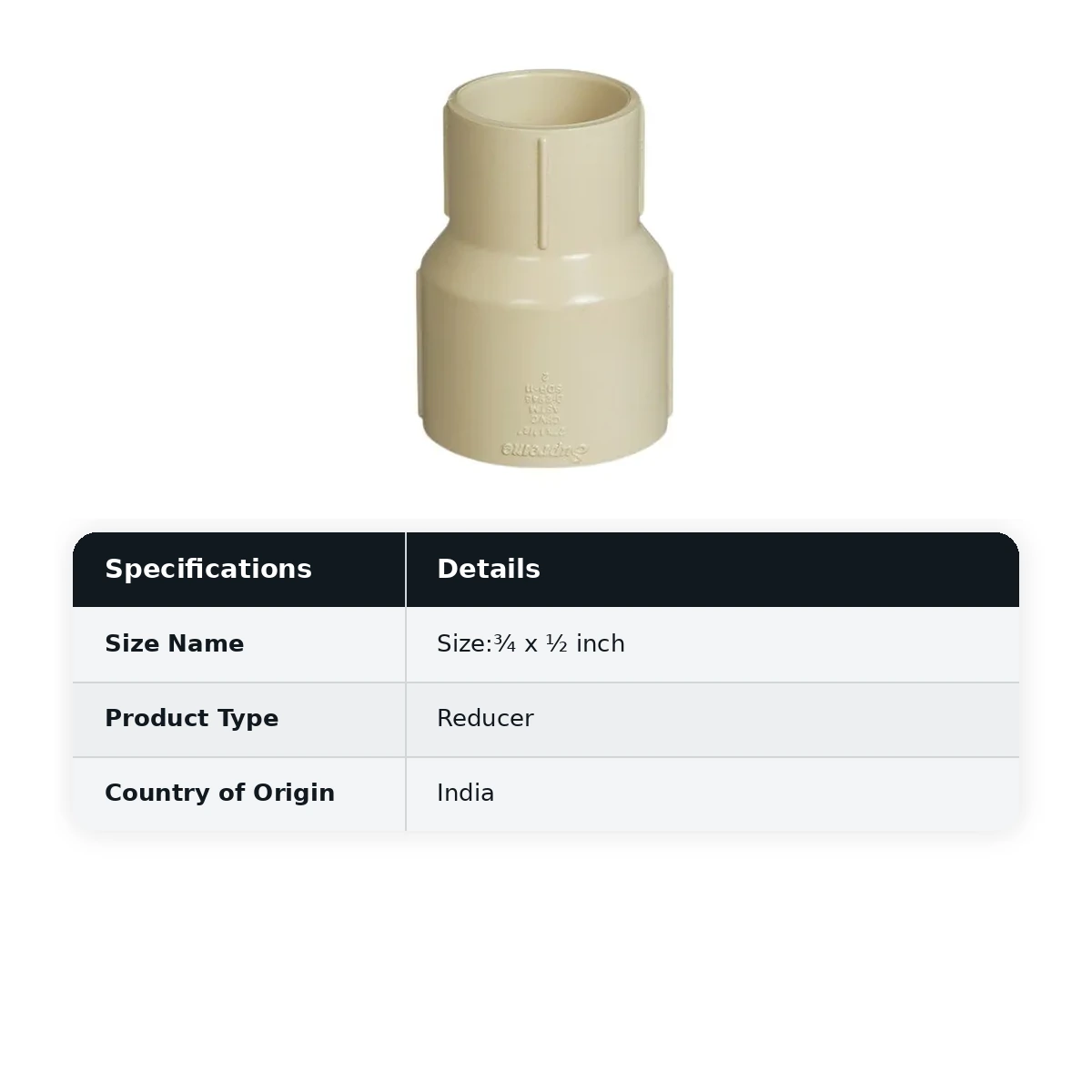 Supreme Lifeline CPVC Reducer, ¾ x ½ inch - image 2