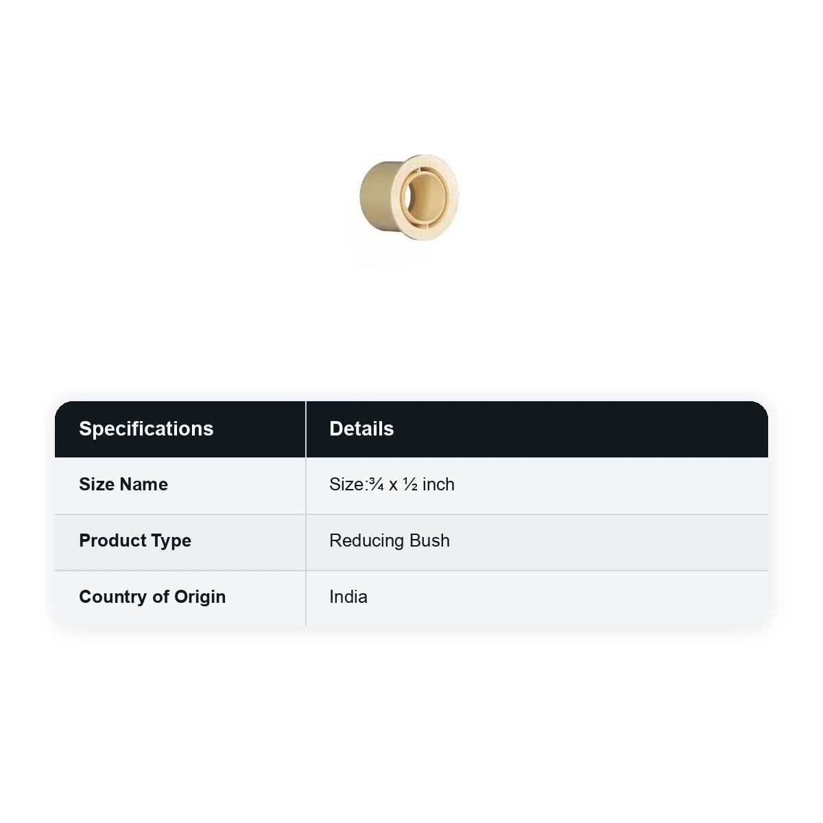 Supreme Lifeline CPVC Reducing Bush, ¾ x ½ inch