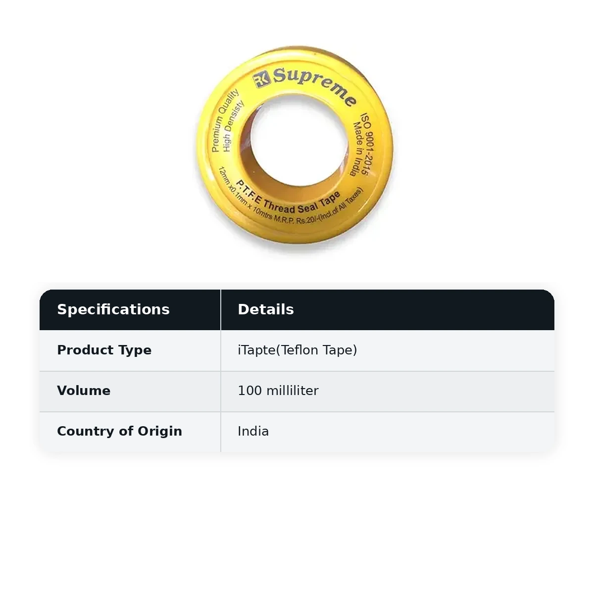 Supreme Lifeline CPVC iTapte(Teflon Tape)