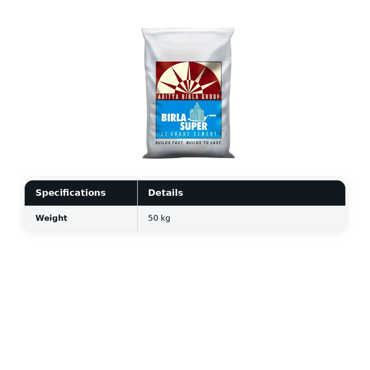 Birla Super 53 Grade Cement 50Kg Bag