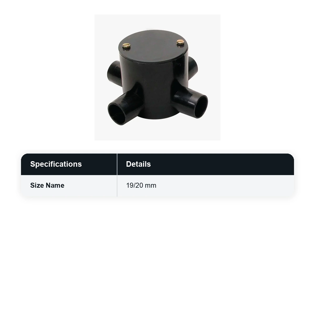 VIP PVC Junction Box Deep (With Lid) 4 way 19/20mm