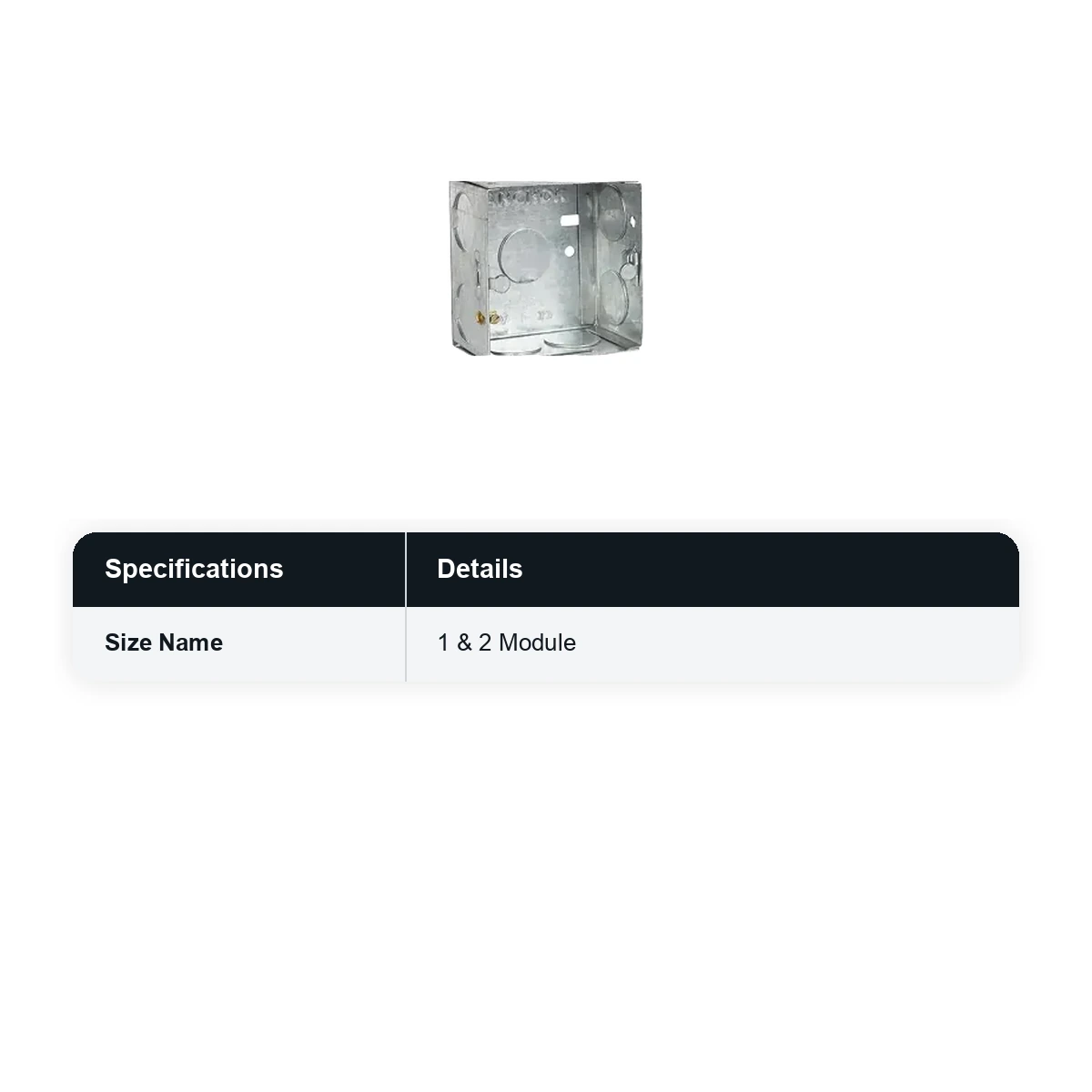 VIP G.I. Metal modular box 1 & 2 module 18 G